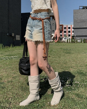 Meki Damage Vintage Washing Short Pants